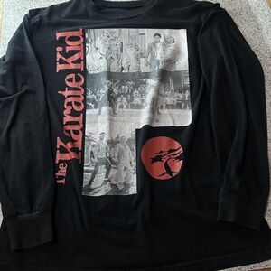 Mens Long Sleeve T-Shirt Black Graphic Tee Pop Culture Karate Kid Retro 80s